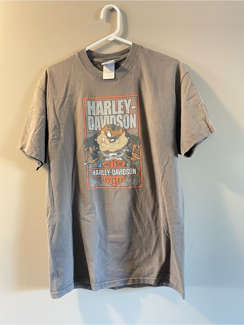 Harley-Davidson Gray Short Sleeve Tee with Orange Accent Graphic